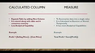 Measure vs Calculated Column in Power BI  - When to use which one