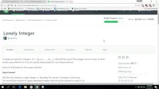 Lonely Integer | Algorithms | Hackerrank des