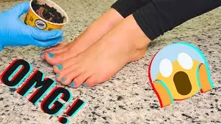 CHALLENGE: one minute with worms ON MY FEET! 🦶🏻🪱😱