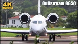 Lovely Gulfstream G650 (Pegasus Elite Aviation) Departing St. Kitts, Eastern Caribbean