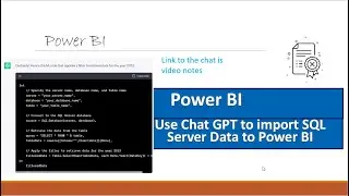 Use ChatGPT to import SQL server data to Power BI