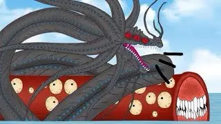 Gargantuan leviathan vs large train eater (sticknodes animation) battle of giant creatures