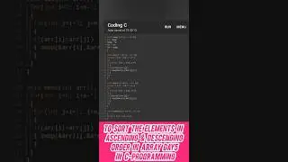 Sorting Elements of array in ascending & Descending order in C-Program 