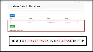 HOW TO UPDATE DATA IN DATABASE IN PHP | UPDATE IN PHP