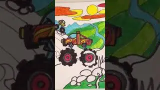 How to draw a monster truck with felt-tip pens is easy. Drawing a monster trucks. Ideas for drawing.