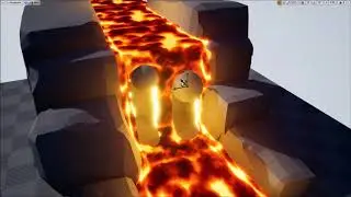 UE4 Lavafall Material Example