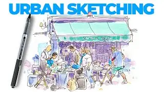 Expressive URBAN SKETCHING line & wash tutorial