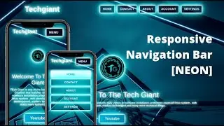 Responsive NAVIGATION BAR [NEON Effect] , HTML ,CSS & JAVASCRIPT