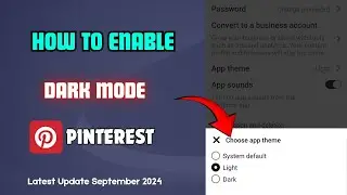 How to enable dark mode on pinterest latest video 2024