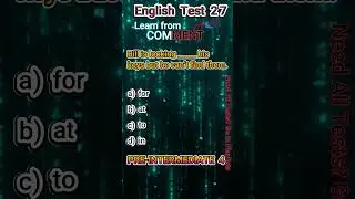 English Pre-Intermediate 5 Test 27      #EnlgishTests #EnglishGrammer