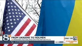 Ukraine mom and son fleeing war find refuge in Holmen