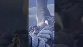 Giantess furry reptile walking unaware 