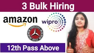 Amazon Bulk Hiring| Permanent work From Home| Wipro Bulk Hiring| Job Updates 2023