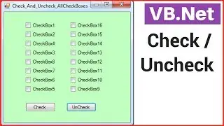 VB.Net - How To Check And unCheck All CheckBox In Form In VB.Net [ With Source Code ]