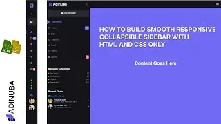 Adinuba - Build a beautiful smooth Responsive collapsible sidebar with HTML and CSS only