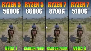 Ryzen 5 5600G vs Ryzen 5 8600G vs Ryzen 7 8700G vs Ryzen 7 5700G - Tested in 6 Games