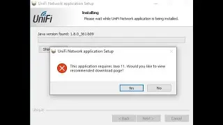 ubiquiti Unifi wireless access point setup install this application requires java 11 error