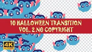 10 Halloween Transitions with Alpha Channel 2023 Vol. 2 | Easy to use | No Copyright