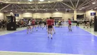 Kayley Mohr 2016 Setter (#15 Red) Club Cactus 17-Mizuno vs. Iowa Rockets 17's