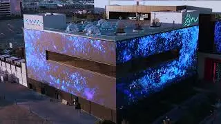 LED facade on the Resorts World Las Vegas