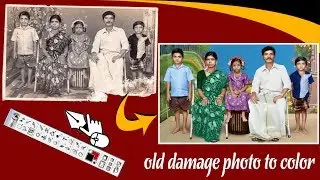Old damaged family photo restore to color