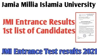Jamia millia islamia results 2021 JMI Entrance results 2021 How to check JMI entrance results 2021