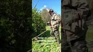 обрезка куста триммером