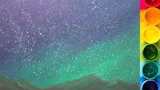 КАК нарисовать ЗВЕЗДНОЕ НЕБО гуашью