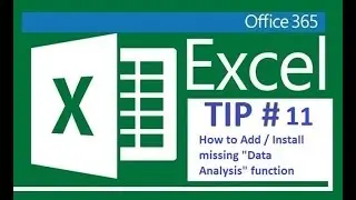 Excel 365 - Adding or Installing Data Analysis function