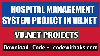 Hospital management system project in vb.net | patient management system project | vb.net projects