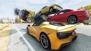 Cars VS Road High Danger Speed Bump #5 - BeamNG Drive