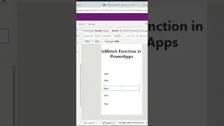 IsMatch Function in PowerApps #shorts 72