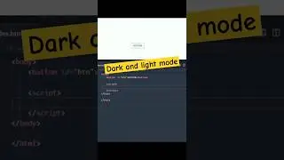 Create dark and light mode using HTML CSS & JavaScript 