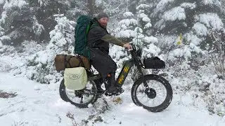 Riding Deep Into the Forest to Hot Tent Camp and Waking Up to Snow | Birch Grolar AWD eBike