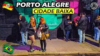 PORTO ALEGRE 🇧🇷 BRAZIL — Nightlife Streets: CIDADE BAIXA 【 4K UHD 】