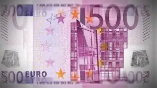 EURO Banknotes Sliding in Macro Detail - Seamless Loop Animation