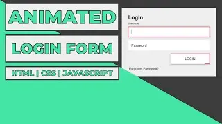 Animated Login Form Using HTML, CSS & Javascript tutorial