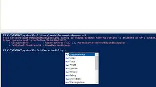 PowerShell says “execution of scripts is disabled on this system.”