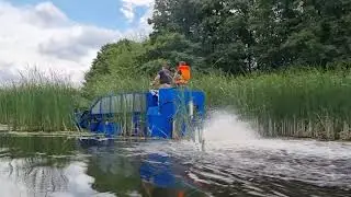 Лодка косилка для уборки водной растительности и покоса камыша №6/boat mower berky