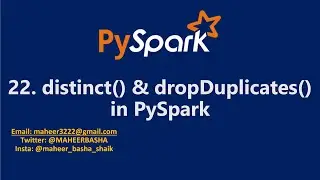 22. distinct() & dropDuplicates() in PySpark | Azure Databricks 