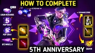 5th Anniversary Event Free Rewards | Free Fire New Event 5th Anniversary | 5th Anniversary Rewards