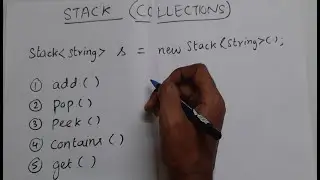 Stack in Java | Collections | add(), pop(), peek(), get(), contains()