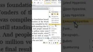 Remove Hyperlink in MS Word 