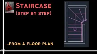 Autocad - Draw a Staircase for a floor plan (step by step)