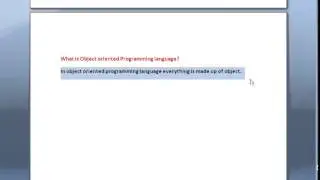 What is object oriented programming language and its features
