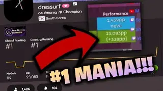 Dressurf gets 1459 pp on Tiefsee +DT and #1 in Mania | Osu!mania