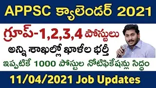 AP Jobs Calendar 2021 update | APPSC Calendar 2021 update | Group-1,2,3,4 Notifications