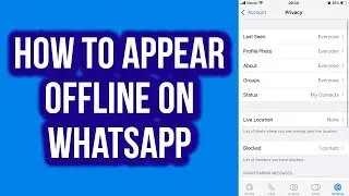 How To Appear Offline On WhatsApp From iPhone/IOS or Android Phone (New)