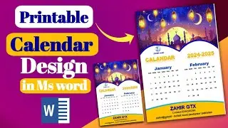 Printable calendar design in Ms word |  Ms word calendar design 2024