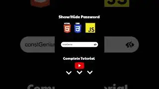Hide and Show Password Using HTML CSS JavaScript | Password Toggle with JavaScript 
